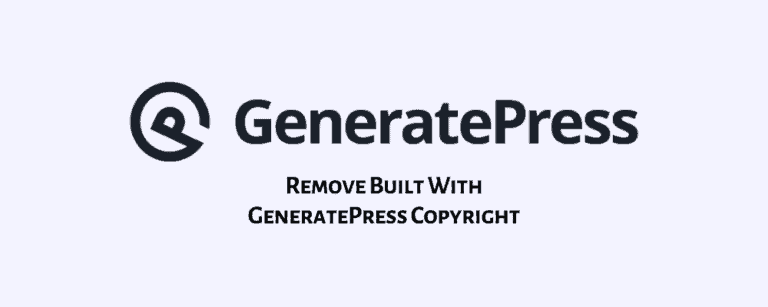 remove built with generatepress